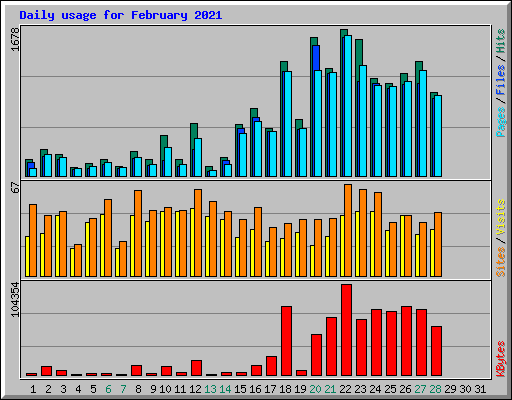 Daily usage for February 2021