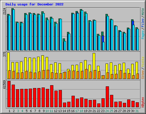 Daily usage for December 2022