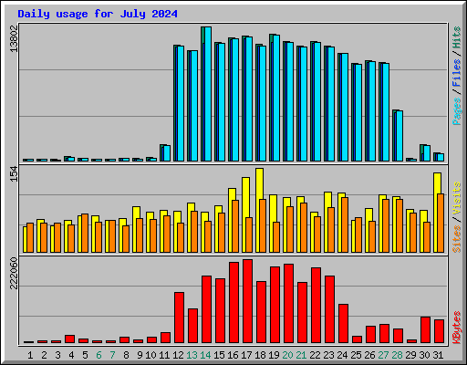 Daily usage for July 2024