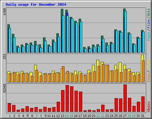 Daily usage for December 2024