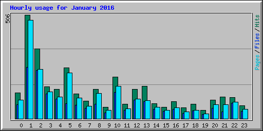 Hourly usage for January 2016