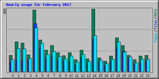 Hourly usage for February 2017