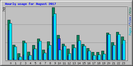 Hourly usage for August 2017