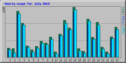 Hourly usage for July 2019