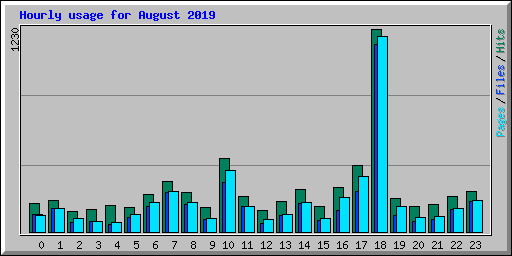 Hourly usage for August 2019