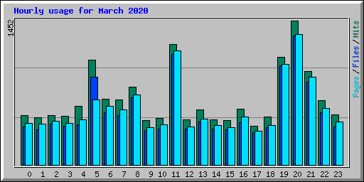 Hourly usage for March 2020