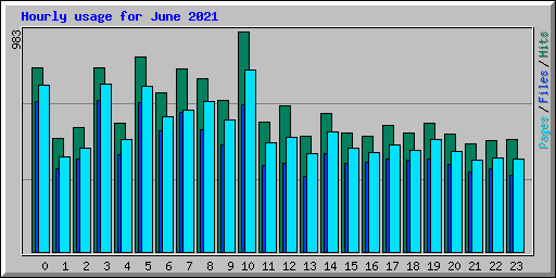 Hourly usage for June 2021